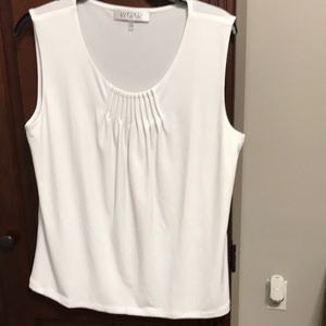 Kasper white pleated blouse. Size L.